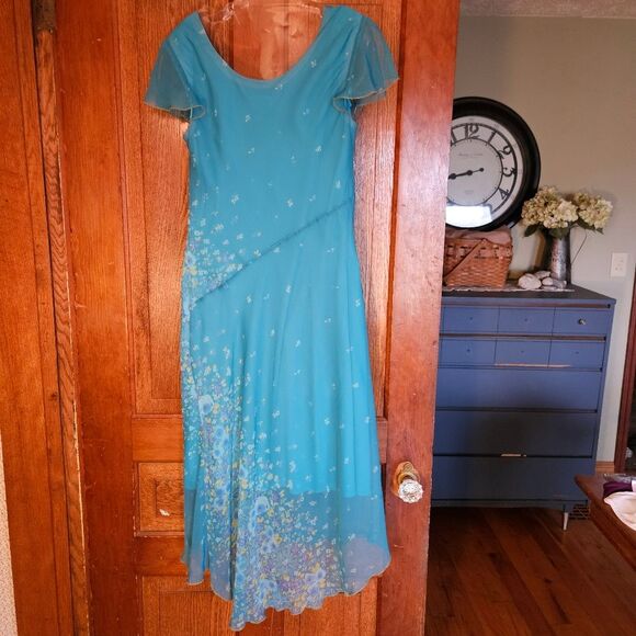 Ivy Women’s 8 Y2K Floral Chiffon Flowy Slip Dress – Fairycore Vintage - Picture 2 of 5